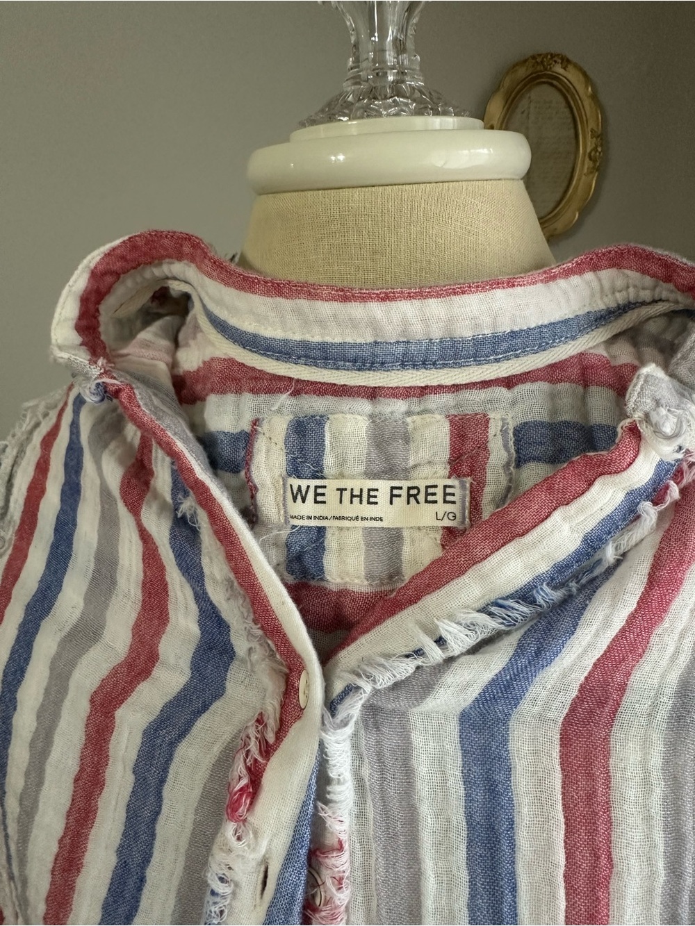 We The Free Striped Valley Double Cloth Striped Button Down - Picture 4 of 7